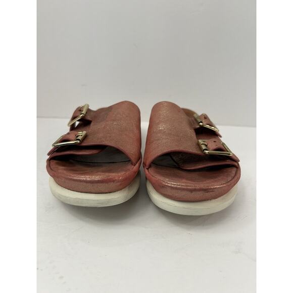 L’AmourDesPieds Viareggio Claret Athena Leather Slide Sandals Sparkly Pink Sz6.5 - Picture 2 of 9